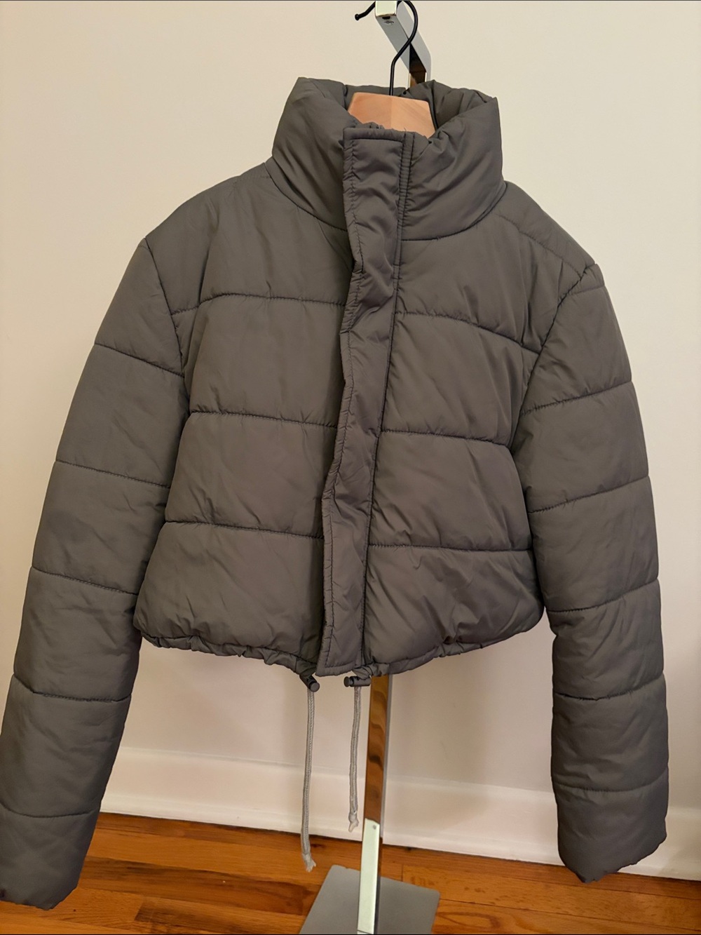 SHEIN Women Cropped Puffer Jacket - Gray
